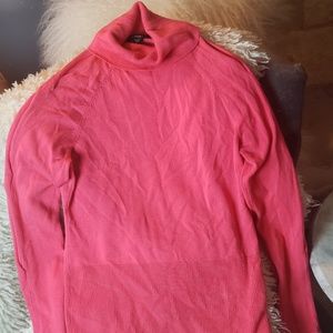 Pink guess knit turtleneck cut out arm sweater